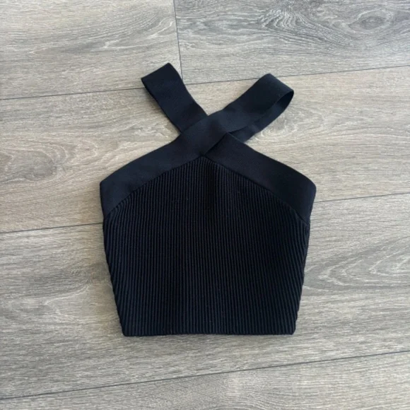 Aritzia Babaton Sculpt Knit Criss Cross Cropped Tank - Picture 3 of 9